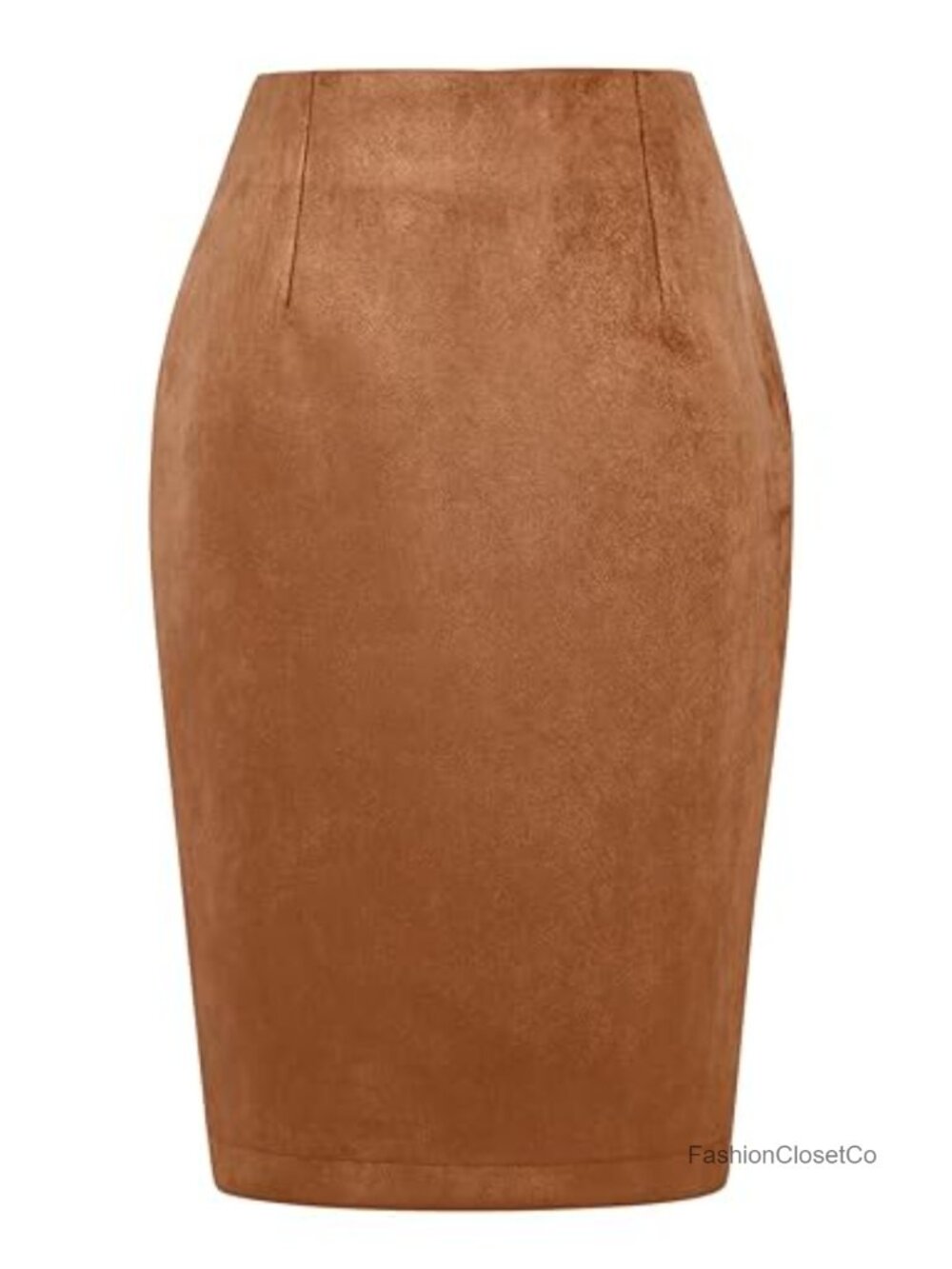 Women's High Waist Pencil Skirt with Slit - Fall Winter Wool Blend Bodycon
